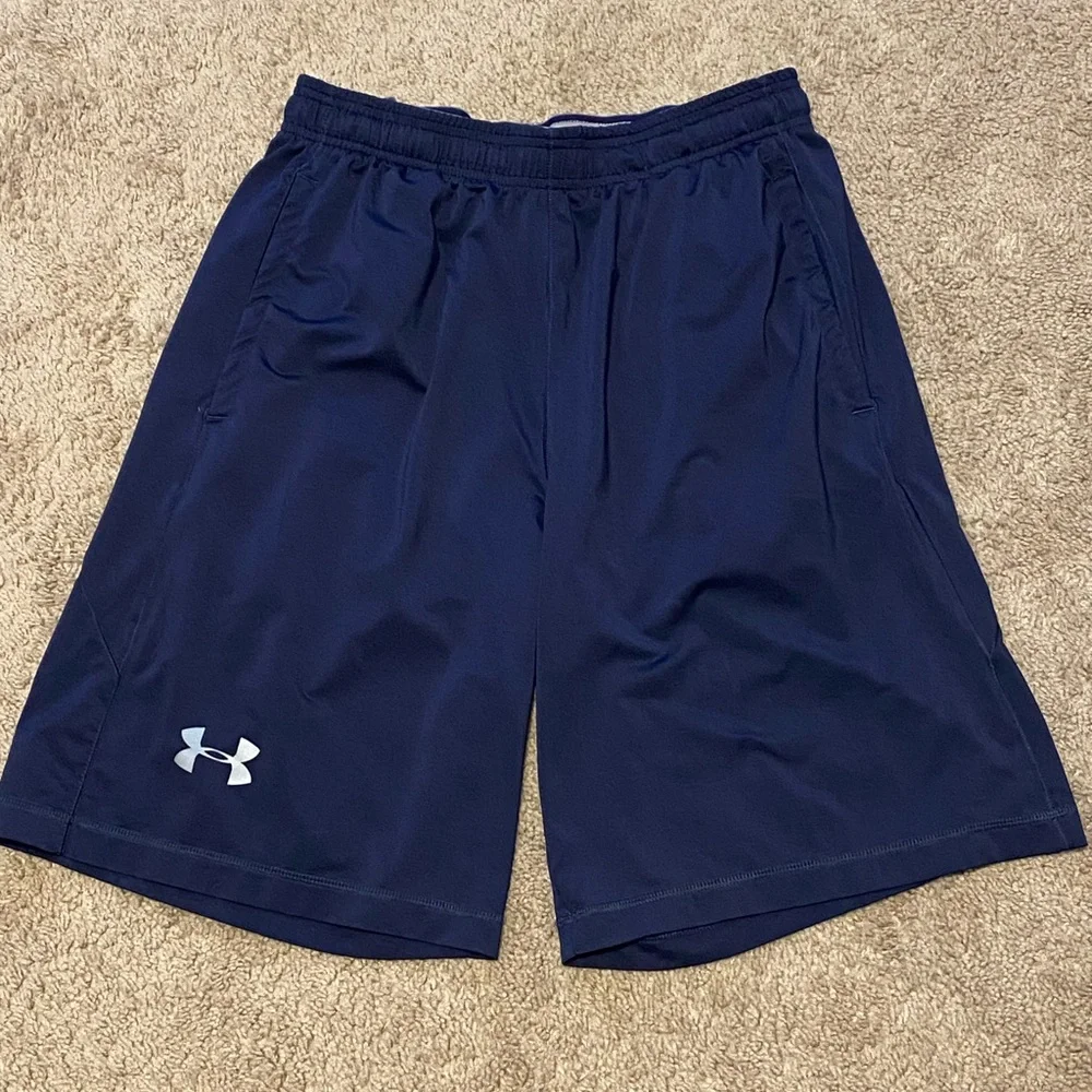 2 Pairs of Under Armour Men's, Dark Blue and Black, Athletic Shorts - Picture 1 of 6